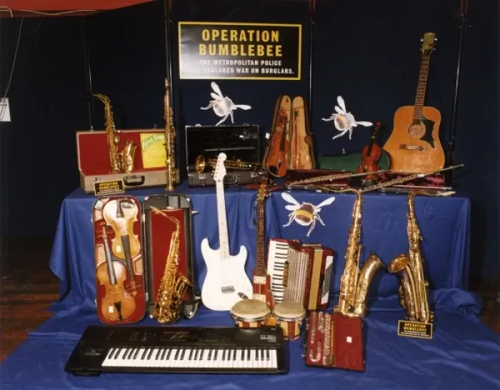 Framed Print : Stolen property display, Operation Bumblebee Framed Print : Stolen property display, Operation Bumblebee