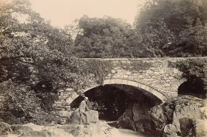 Framed Print : Stone bridge and River Greta, Ingleton, North Yorkshire Date: 1889 Framed Print : Stone bridge and River Greta, Ingleton, North Yorkshire Date: 1889