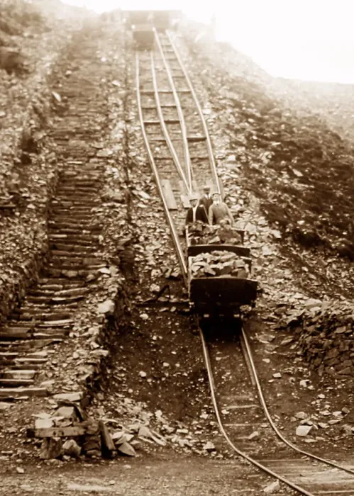 Framed Print : Stone quarry inclined plane railway Framed Print : Stone quarry inclined plane railway