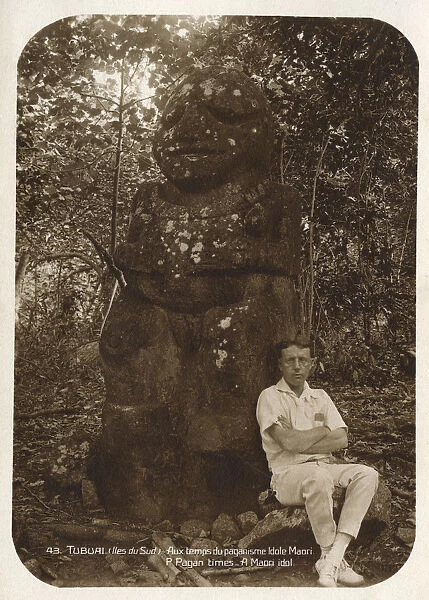 Stone statue from Tubuai Island, French Polynesia