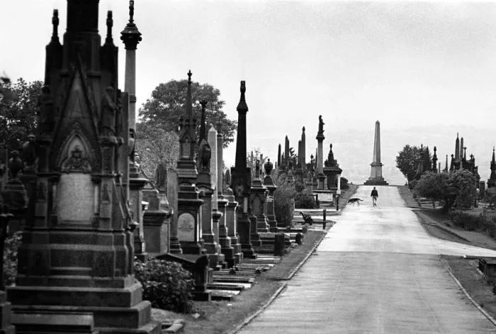 Framed Print : Stone tombs in Undercliffe Cemetery, Bradford, Yorkshire Framed Print : Stone tombs in Undercliffe Cemetery, Bradford, Yorkshire