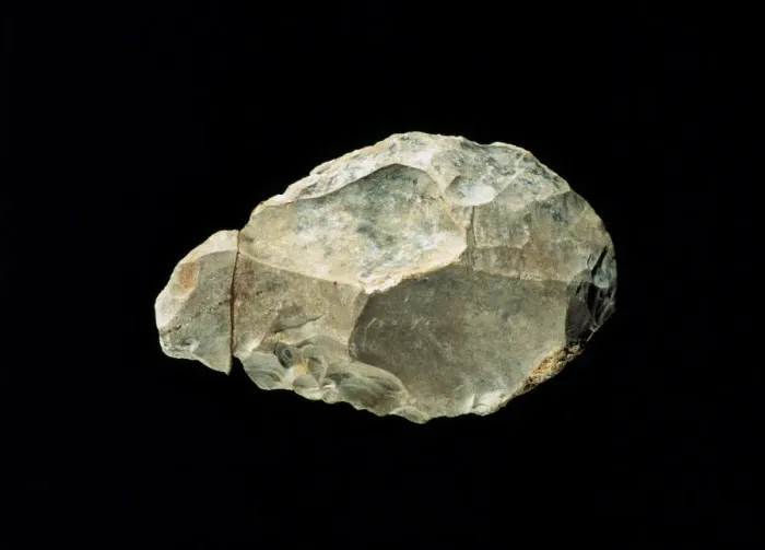 Framed Print : Stone tool. Lower Paleolithic (30. 000 -10. 000 BC). Flint bif Framed Print : Stone tool. Lower Paleolithic (30. 000 -10. 000 BC). Flint bif