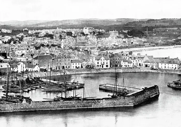 Framed Print : Stonehaven Harbour Victorian period Framed Print : Stonehaven Harbour Victorian period