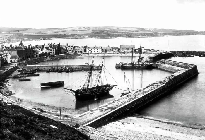 Framed Print : Stonehaven Harbour Victorian period Framed Print : Stonehaven Harbour Victorian period