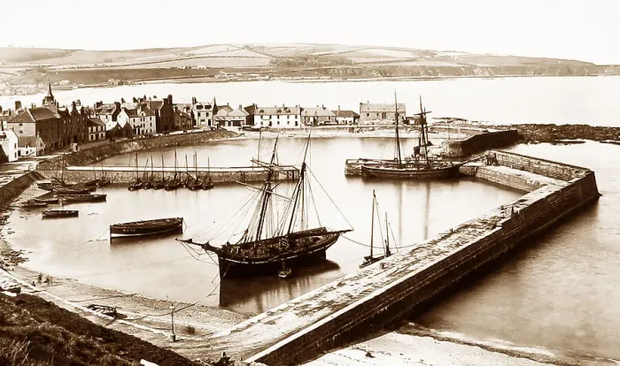 Framed Print : Stonehaven Harbour Victorian period Framed Print : Stonehaven Harbour Victorian period