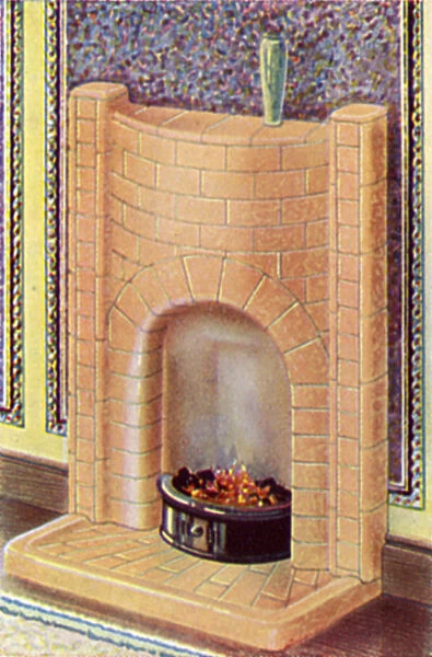 Stonite one-piece fireplace with solid hearth