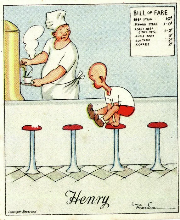 Framed Print : Stool Leap Frog, Henry cartoon Framed Print : Stool Leap Frog, Henry cartoon
