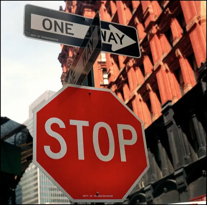 Framed Print : Stop sign street furniture New York Framed Print : Stop sign street furniture New York
