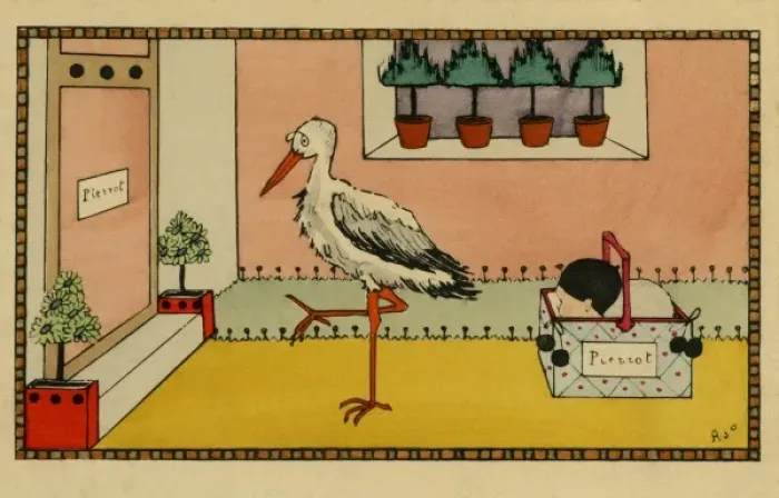 Framed Print : Stork with new baby Framed Print : Stork with new baby