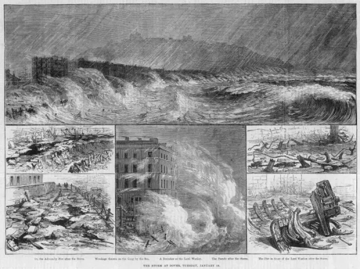 Framed Print : Storm at Dover 1881 Framed Print : Storm at Dover 1881