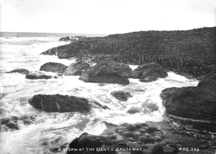 Framed Print : A Storm at the Giants Causeway Framed Print : A Storm at the Giants Causeway
