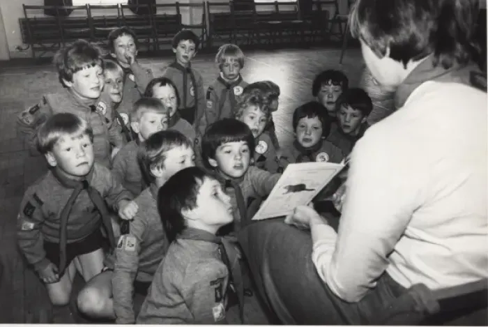 Framed Print : Story time for Beaver Scouts Framed Print : Story time for Beaver Scouts