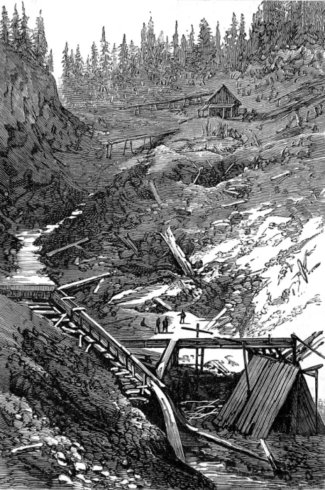 Framed Print : Stouts Gulch, Williams Creek, British Columbia, 1882 Framed Print : Stouts Gulch, Williams Creek, British Columbia, 1882