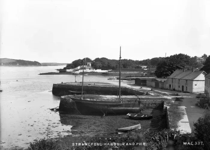 Framed Print : Strangford Harbour and Pier Framed Print : Strangford Harbour and Pier