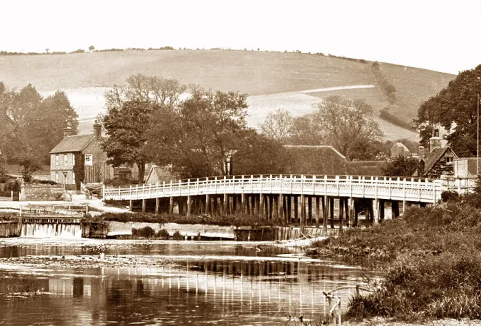 Framed Print : Streatley Bridge River Thames Victorian period Framed Print : Streatley Bridge River Thames Victorian period