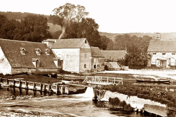 Framed Print : Streatley Mill River Thames Victorian period Framed Print : Streatley Mill River Thames Victorian period