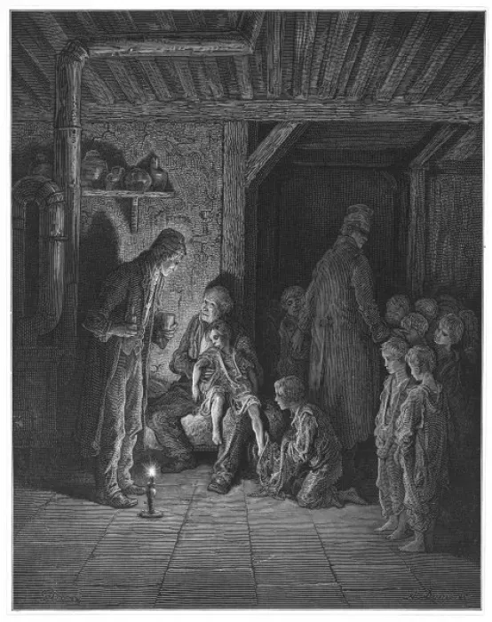 Framed Print : Street Arabs / Dore 1870 Framed Print : Street Arabs / Dore 1870