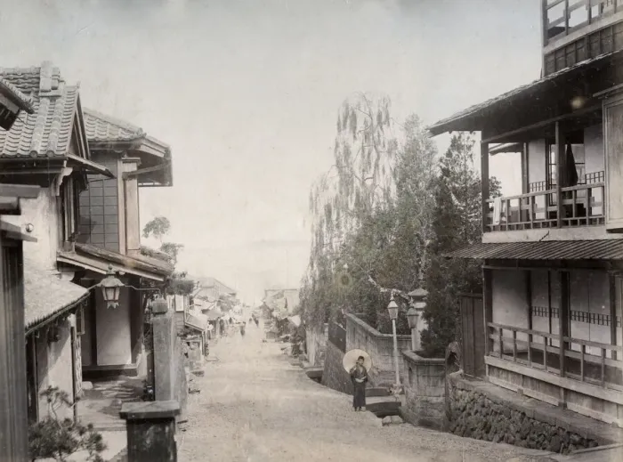 Framed Print : Street at Atami, Japan Framed Print : Street at Atami, Japan