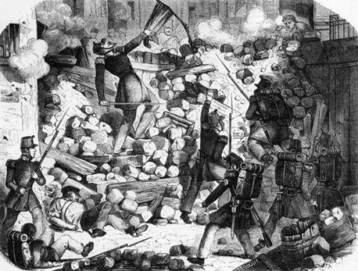 Framed Print : Street Barricade, Paris Framed Print : Street Barricade, Paris