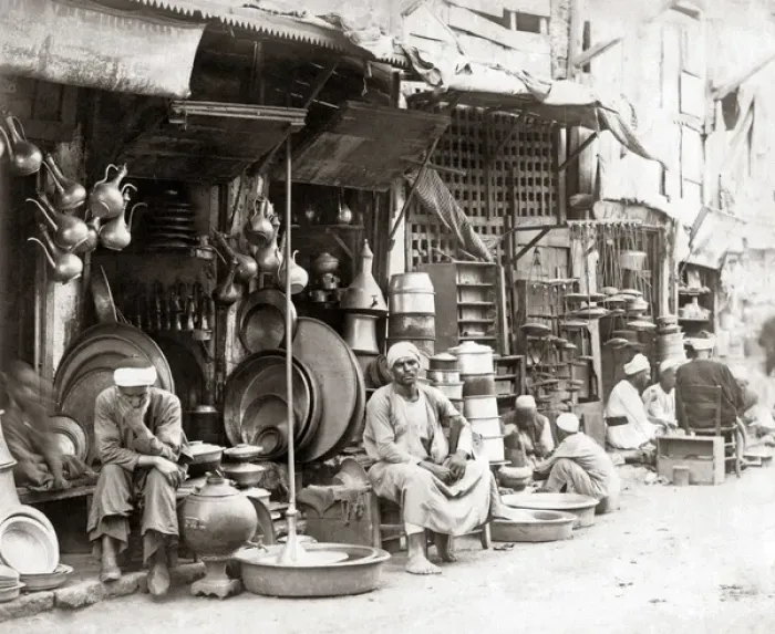 Framed Print : Street bazaar, Cairo, circa 1880s Framed Print : Street bazaar, Cairo, circa 1880s