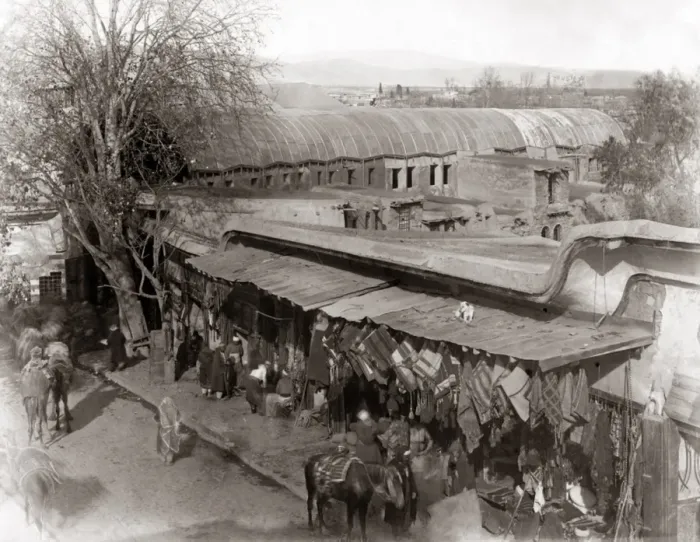 Framed Print : Street bazaar, Damascus, Syria, circa 1880s