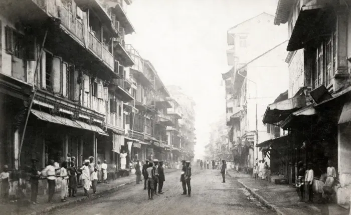 Framed Print : Street in Bombay Mumbai 1860s by Samuel Bourne Framed Print : Street in Bombay Mumbai 1860s by Samuel Bourne