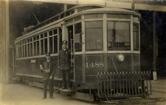 Framed Print : Tram. Street car In Toronto, Canada in the 1900s