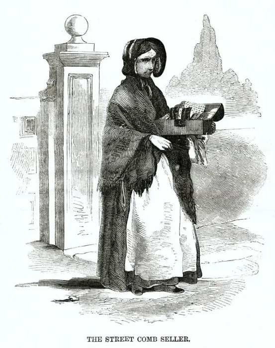 Framed Print : Street comb seller 1864 Framed Print : Street comb seller 1864
