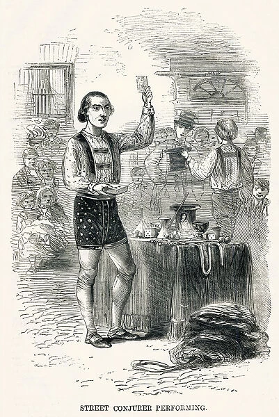 Street Conjurer performing 1850s