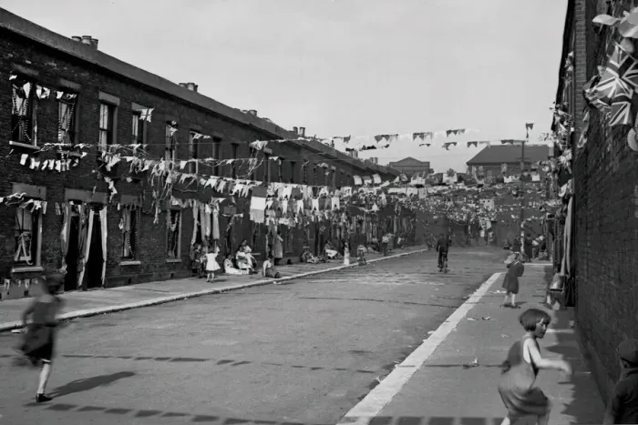 Framed Print : Street decorations for Silver Jubilee of King George V Framed Print : Street decorations for Silver Jubilee of King George V