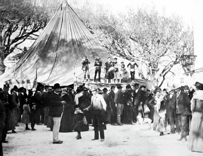 Framed Print : Street entertainers, La Turbie, France, Victorian period Framed Print : Street entertainers, La Turbie, France, Victorian period