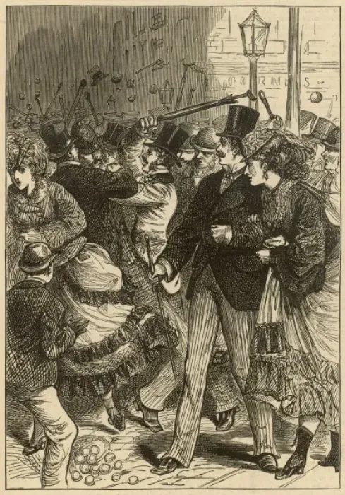 Framed Print : Street fight in the Haymarket, London Framed Print : Street fight in the Haymarket, London