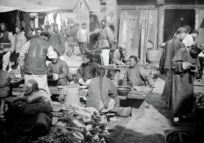 Framed Print : Street food, China, early 1900s Framed Print : Street food, China, early 1900s