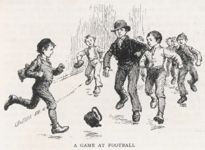 Framed Print : Street Football 1889 Framed Print : Street Football 1889