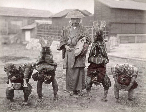 Street jugglers, Japan, c. 1880 s