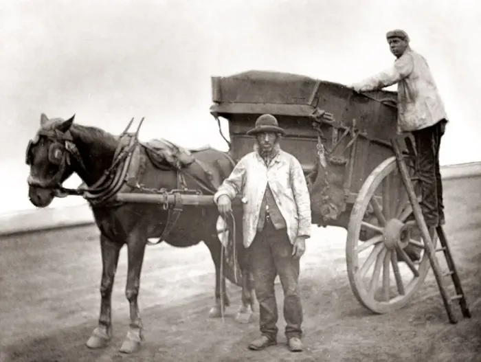 Framed Print : Street Life London 1878 - Flying Binmen Framed Print : Street Life London 1878 - Flying Binmen