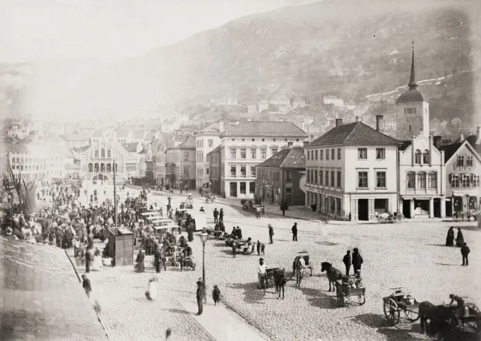 Framed Print : Street market in Bergen, Norway Framed Print : Street market in Bergen, Norway
