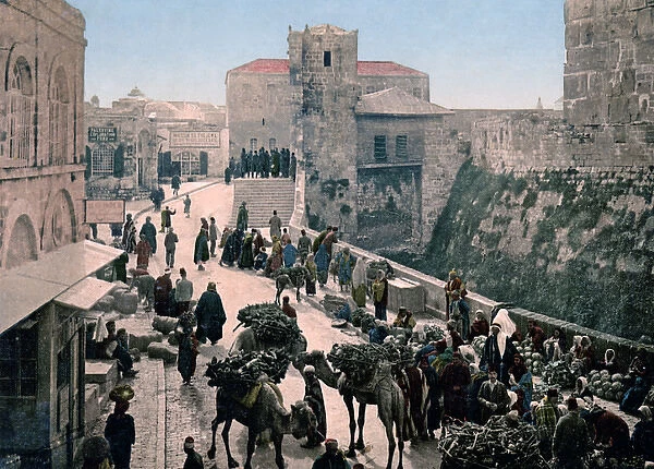 Street market, Jerusalem, Palestine (Israel), circa 1890