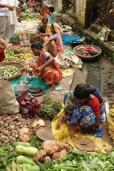 Street market at Matiari, West Bengal, India