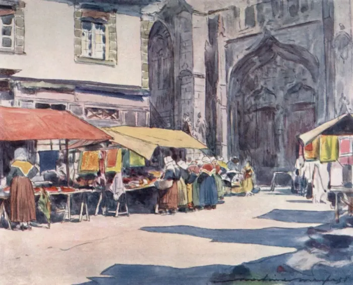 Framed Print : Street Market / Quimperle Framed Print : Street Market / Quimperle