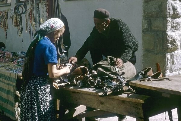 Street market in Yugoslavia