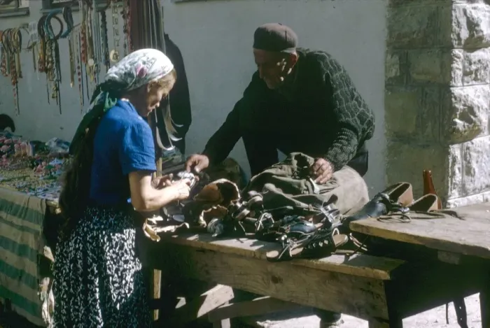Framed Print : Street market in Yugoslavia Framed Print : Street market in Yugoslavia