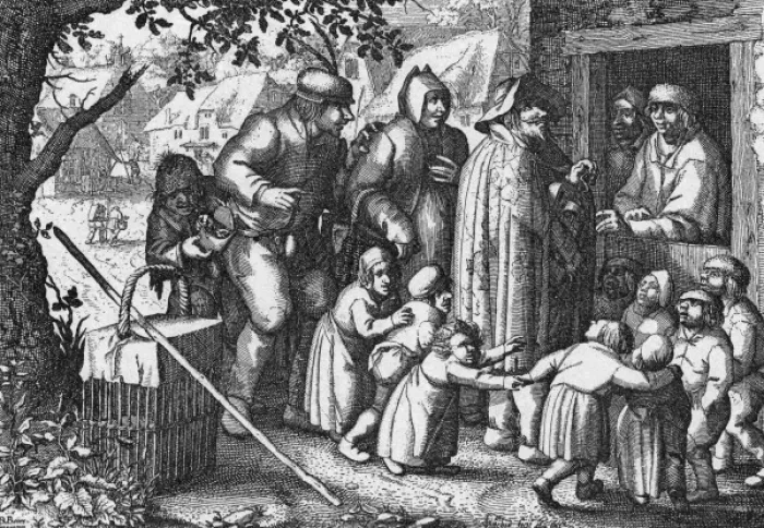 Framed Print : Street music: 17th century hurdy gurdy player Framed Print : Street music: 17th century hurdy gurdy player