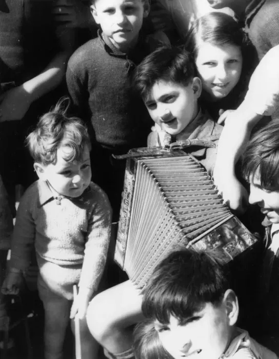 Framed Print : Street music: accordion player, 1930s Framed Print : Street music: accordion player, 1930s