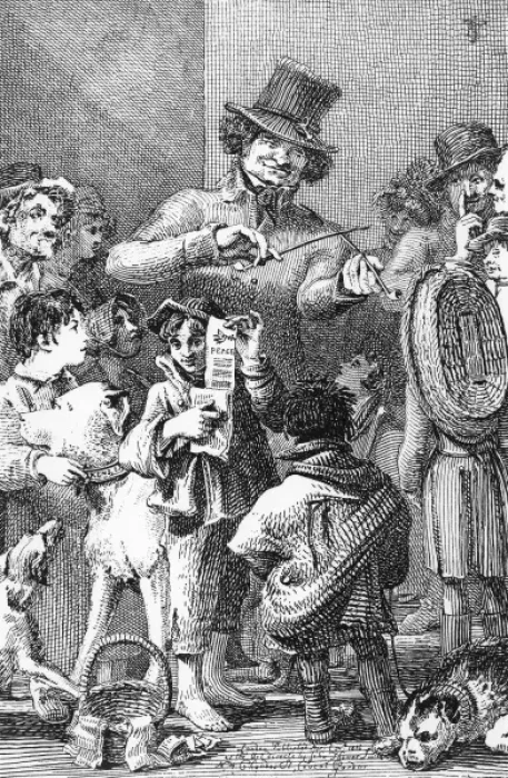 Framed Print : Street music: A bird mimic, 1816 Framed Print : Street music: A bird mimic, 1816