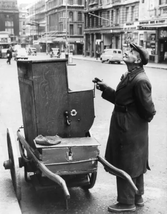 Framed Print : Street music: hopeful organ grinder Framed Print : Street music: hopeful organ grinder