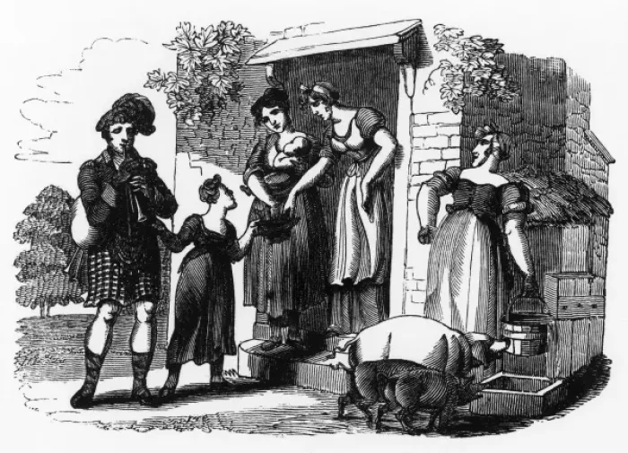 Framed Print : Street music: An itinerant piper, 1831 Framed Print : Street music: An itinerant piper, 1831