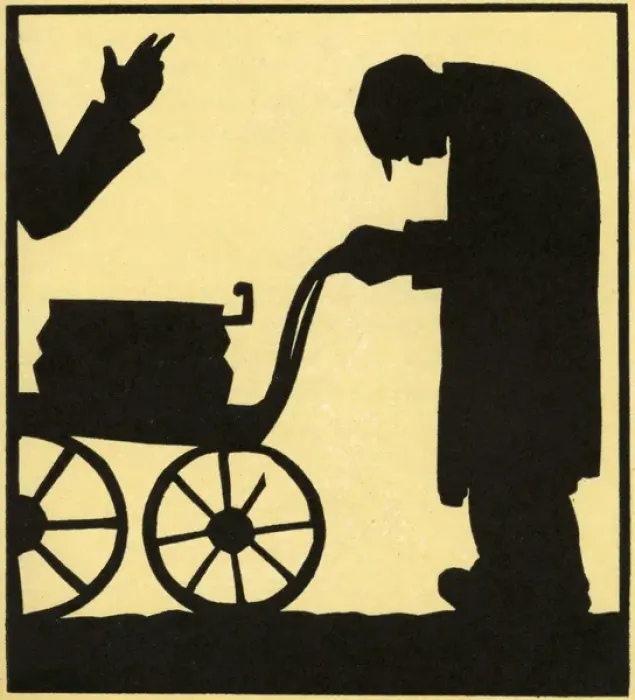 Framed Print : Street organist in silhouette