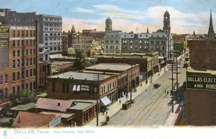 Framed Print : Street with Post Office, Dallas, Texas, USA Framed Print : Street with Post Office, Dallas, Texas, USA