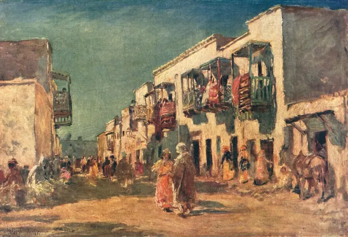 Framed Print : A Street Scene, Biskra Framed Print : A Street Scene, Biskra